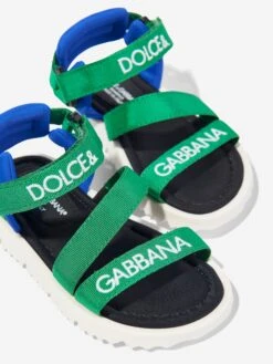 Boys Technical Fabric Sandals In Green 6 Boys Technical Fabric Sandals In Green -Childrens Clothing Store DAGS4024 GREEN 3