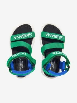 Boys Technical Fabric Sandals In Green 7 Boys Technical Fabric Sandals In Green -Childrens Clothing Store DAGS4024 GREEN 4