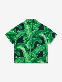 Boys Banana Leaf Shirt In Green 7 Boys Banana Leaf Shirt In Green -Childrens Clothing Store DAGS4098 GREEN 2