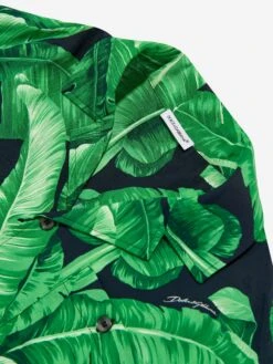 Boys Banana Leaf Shirt In Green 8 Boys Banana Leaf Shirt In Green -Childrens Clothing Store DAGS4098 GREEN 3