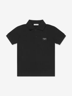 Boys Logo Polo Shirt In Black