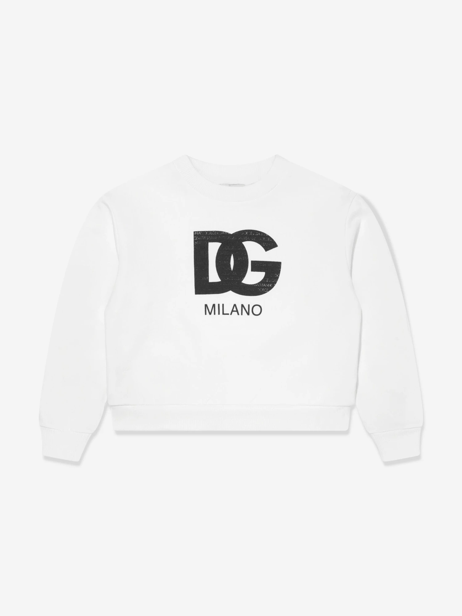 Boys Milano Logo Sweatshirt In White 1 Boys Milano Logo Sweatshirt In White