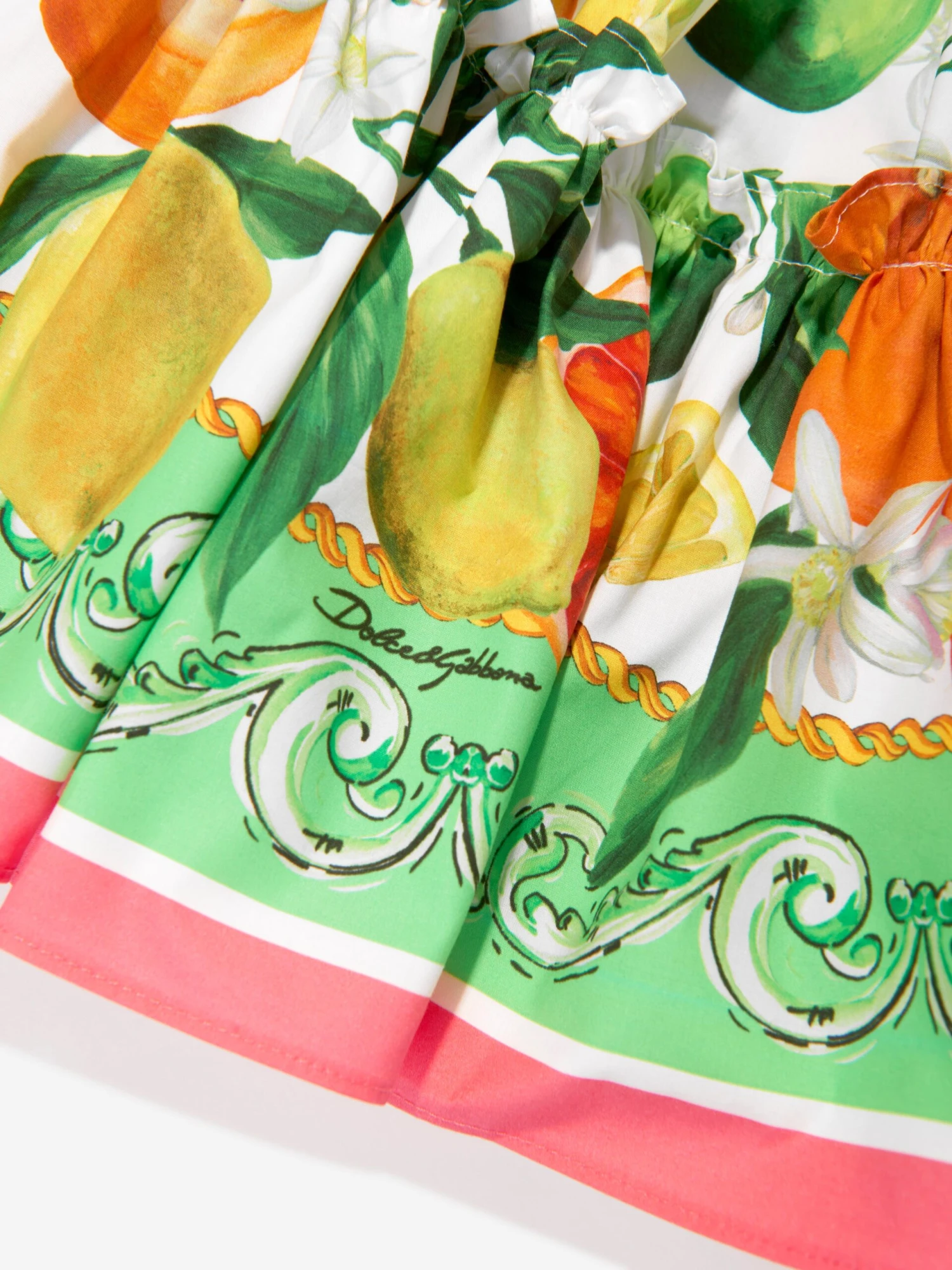 Girls Orange And Lemon Print Skirt In Multicolour 3 Girls Orange And Lemon Print Skirt In Multicolour - Image 3