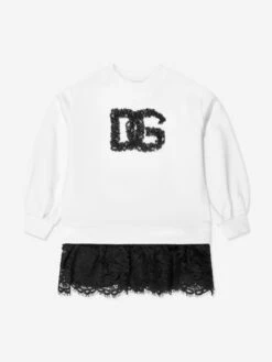 Girls Logo Sweater Dress In White