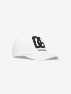 Boys Embroidered Logo Cap In White