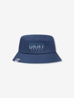 DKNY Boys Logo Bucket Hat In Blue