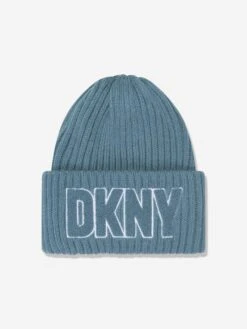 DKNY Kids Knitted Pull On Hat In Turquoise 7 DKNY Kids Knitted Pull On Hat In Turquoise -Childrens Clothing Store DKNA3042 763 1