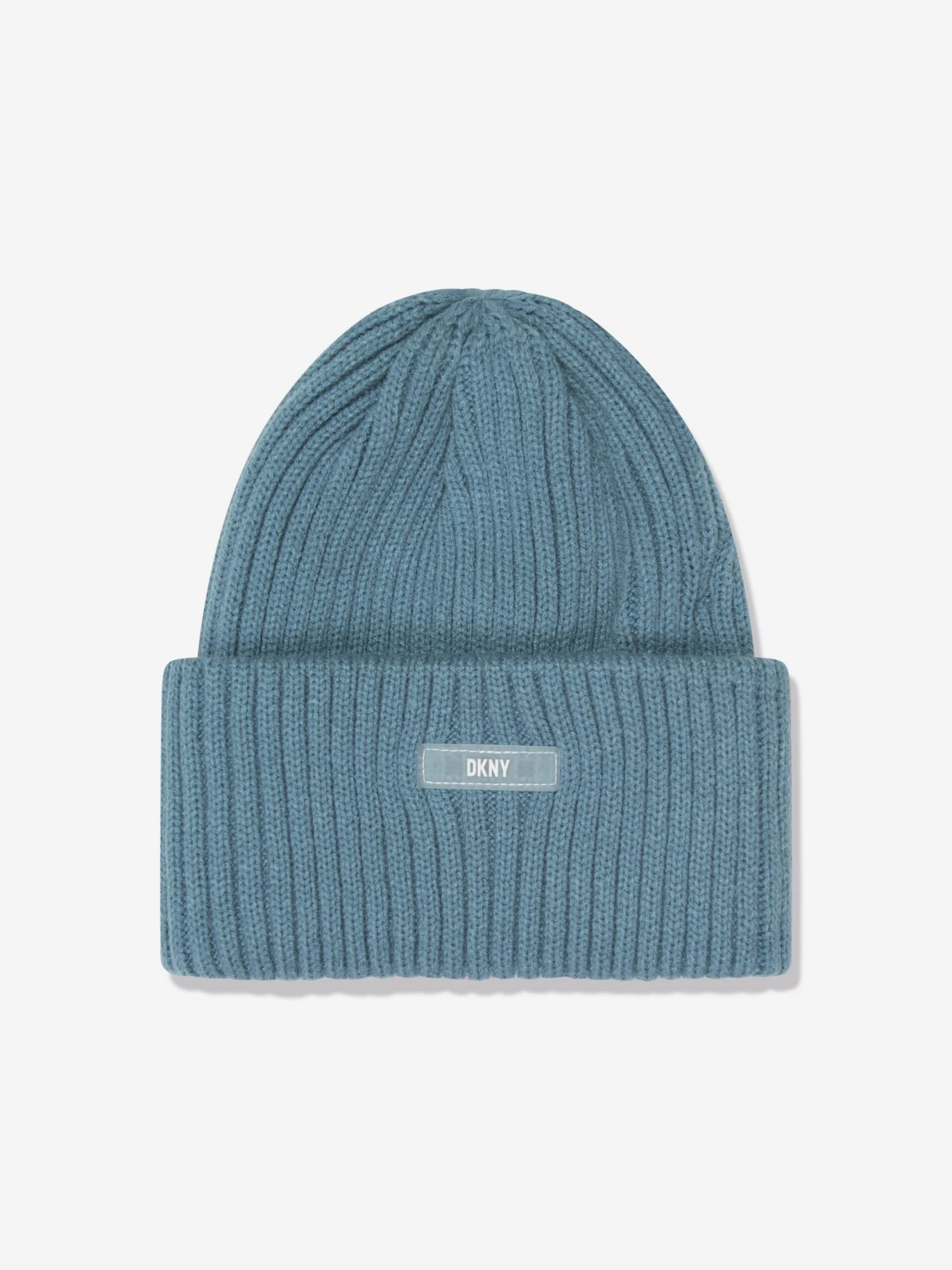 DKNY Kids Knitted Pull On Hat In Turquoise 1 DKNY Kids Knitted Pull On Hat In Turquoise