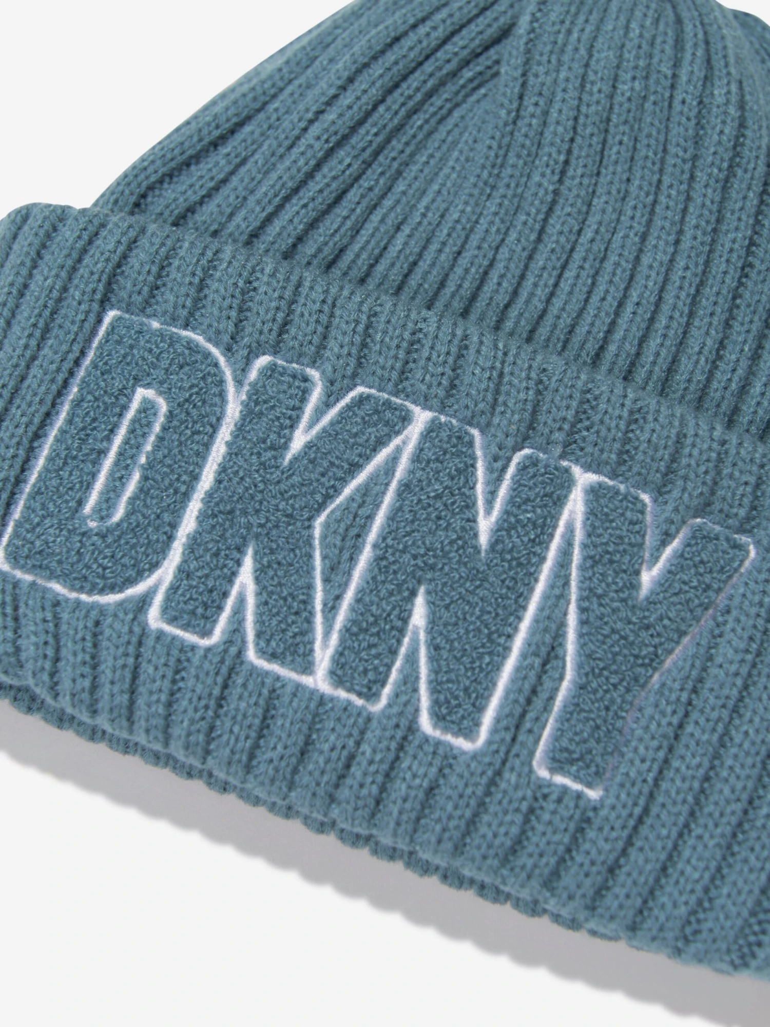 DKNY Kids Knitted Pull On Hat In Turquoise 2 DKNY Kids Knitted Pull On Hat In Turquoise - Image 2
