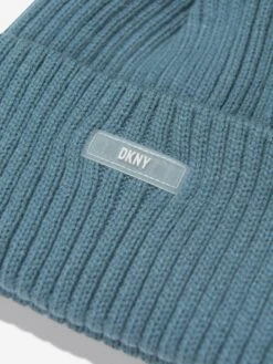 DKNY Kids Knitted Pull On Hat In Turquoise 6 DKNY Kids Knitted Pull On Hat In Turquoise -Childrens Clothing Store DKNA3042 763 4