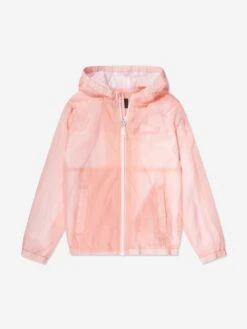 DKNY Girls Hooded Windbreaker In Pink -Childrens Clothing Store DKNS4032 PINK 1