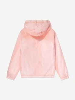 DKNY Girls Hooded Windbreaker In Pink -Childrens Clothing Store DKNS4032 PINK 2
