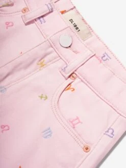 DL1961 Girls Jenny Star Signs Mini Skirt In Pink -Childrens Clothing Store DL1S4013 WHATS YOUR SIGN 3