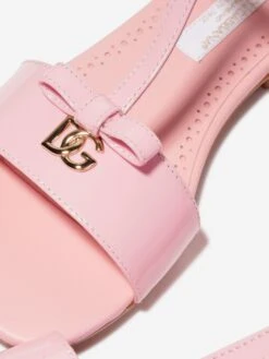 Girls Patent Leather Logo Sandals In Pink -Childrens Clothing Store DOLCEANDGABBANA D88821 3