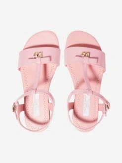 Girls Patent Leather Logo Sandals In Pink -Childrens Clothing Store DOLCEANDGABBANA D88821 4