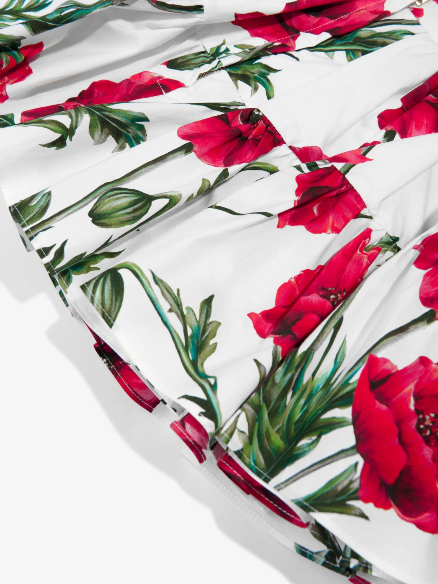 Girls Poppy Print Skirt In White 4 Girls Poppy Print Skirt In White - Image 4