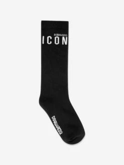 Kids Icon Logo Socks In Black