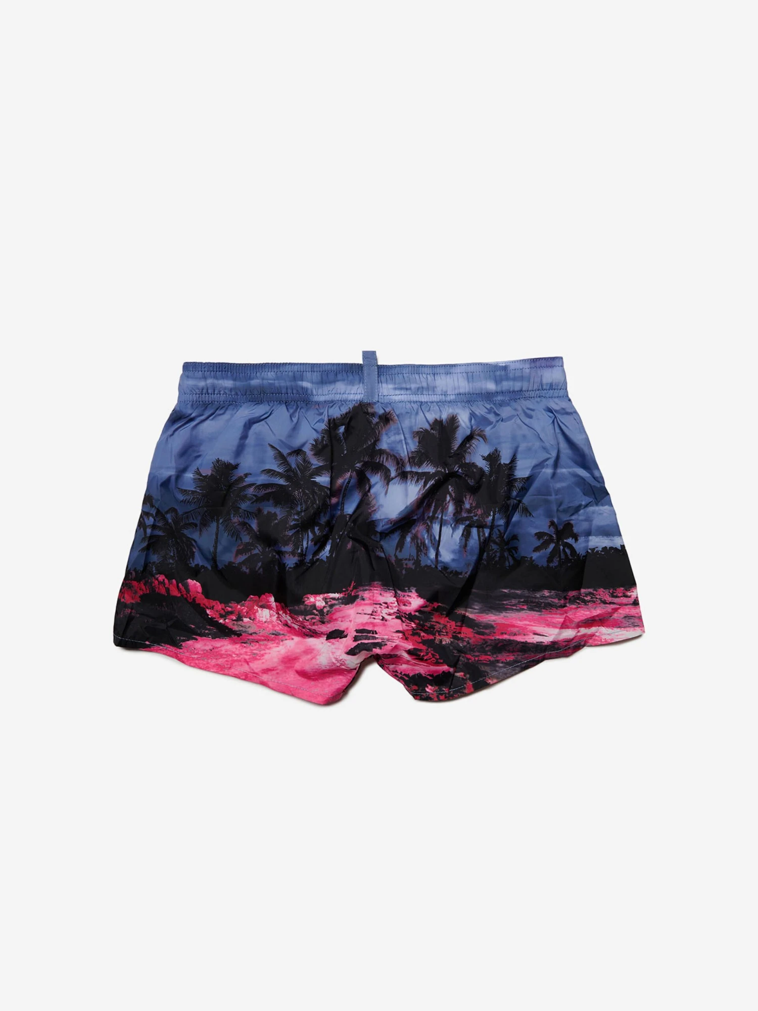Boys Palm Tree Swim Shorts In Blue 2 Boys Palm Tree Swim Shorts In Blue - Image 2