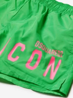 Boys Icon Swim Shorts In Green 6 Boys Icon Swim Shorts In Green -Childrens Clothing Store DSQS4063 GREEN 3