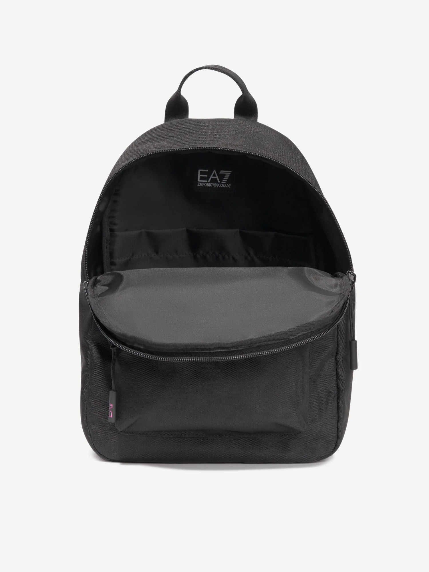 EA7 Emporio Armani Girls Pink Logo Backpack In Black (33cm) 4 EA7 Emporio Armani Girls Pink Logo Backpack In Black (33cm) - Image 4