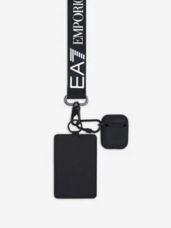 EA7 Emporio Armani Kids Airpod Case And Wrislet Case In Black (10.8cm) -Childrens Clothing Store EA7S4004 BLACK WHITE LOGO 3
