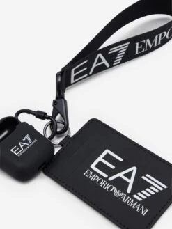 EA7 Emporio Armani Kids Airpod Case And Wrislet Case In Black (10.8cm) -Childrens Clothing Store EA7S4004 BLACK WHITE LOGO 4