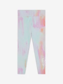 EA7 Emporio Armani Girls Tie Dye Leggings In Multicolour 9 EA7 Emporio Armani Girls Tie Dye Leggings In Multicolour -Childrens Clothing Store EA7S4061 FANCY DUSTY AQ 1
