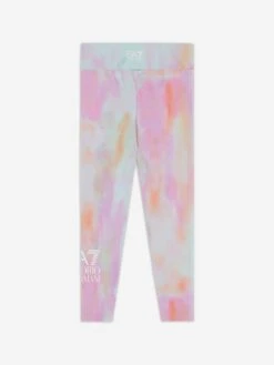 EA7 Emporio Armani Girls Tie Dye Leggings In Multicolour 10 EA7 Emporio Armani Girls Tie Dye Leggings In Multicolour -Childrens Clothing Store EA7S4061 FANCY DUSTY AQ 2