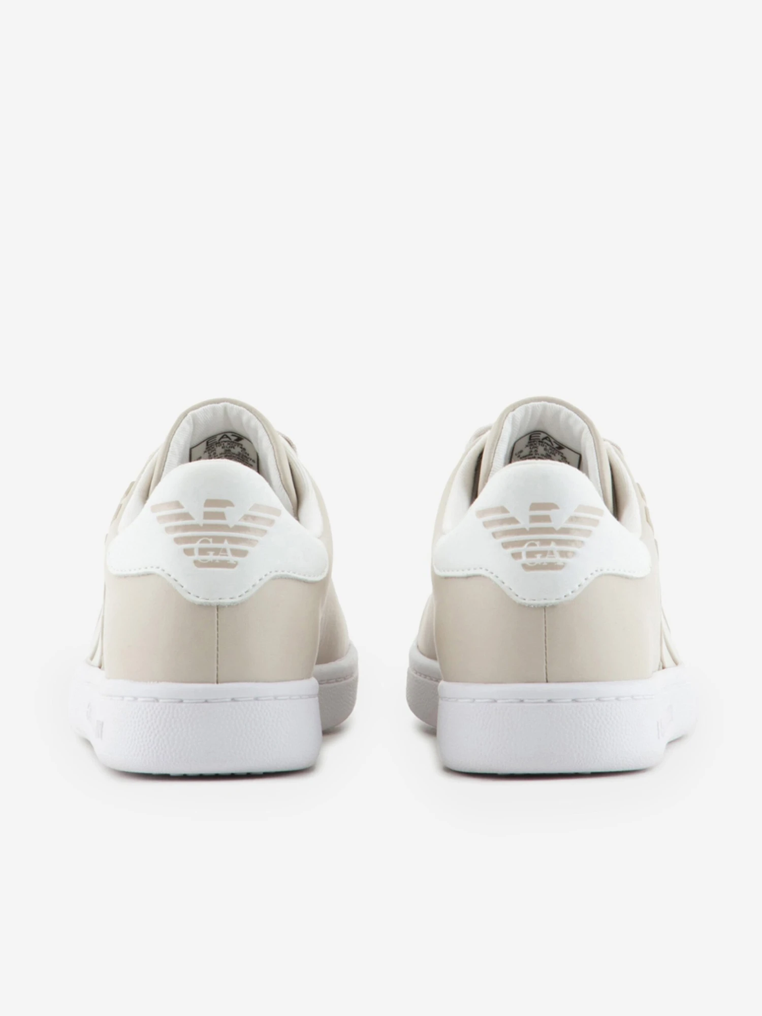EA7 Emporio Armani Kids Leather Logo Trainers In Beige 5 EA7 Emporio Armani Kids Leather Logo Trainers In Beige - Image 5