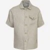 ELEVENTY Boys Linen Pocket Shirt In Beige