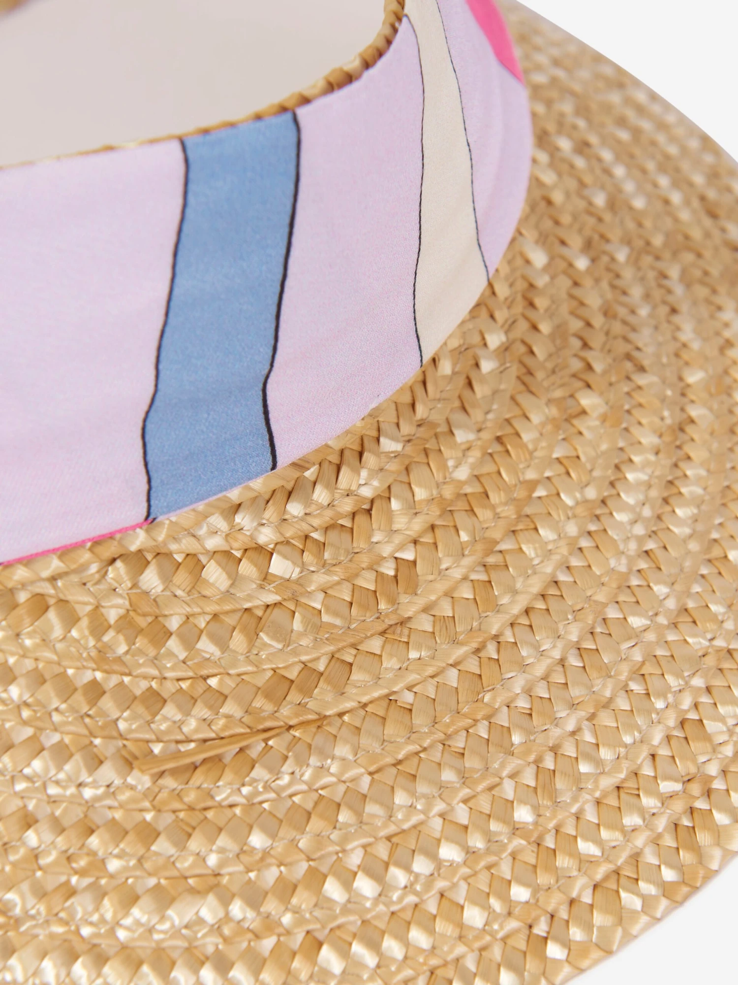 Girls Raffia Visor In Beige 5 Girls Raffia Visor In Beige - Image 5