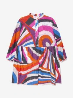 Girls Iride Woven Dress In Multicolour