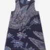 Etro Girls Jacquard Bird And Flower Dress In Navy