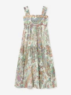Etro Girls Paisley Woven Dress In Multicolour
