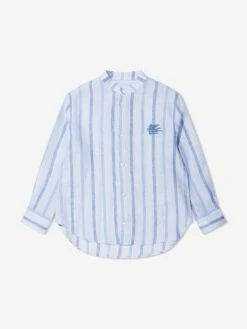 Etro Boys Striped Linen Shirts In White