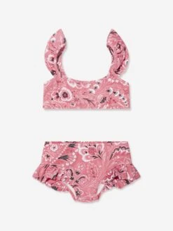 Etro Girls Floral Paisley Bikini In Pink