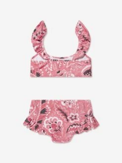 Etro Girls Floral Paisley Bikini In Pink -Childrens Clothing Store ETRS4048 ROSA LAMPONE AVORIO 2