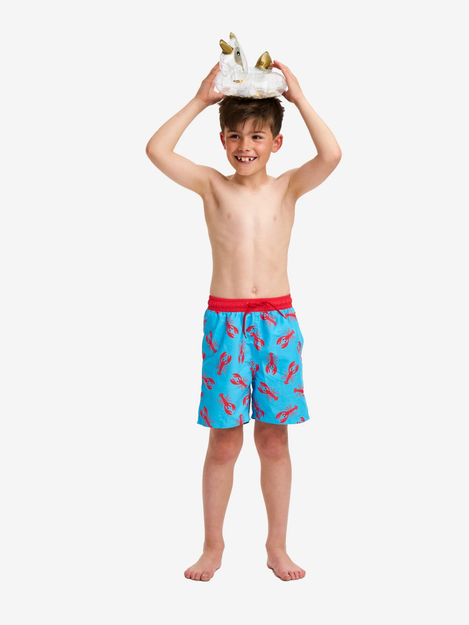 Boys Lobster Swim Shorts (UPF50+) In Blue 2 Boys Lobster Swim Shorts (UPF50+) In Blue - Image 2