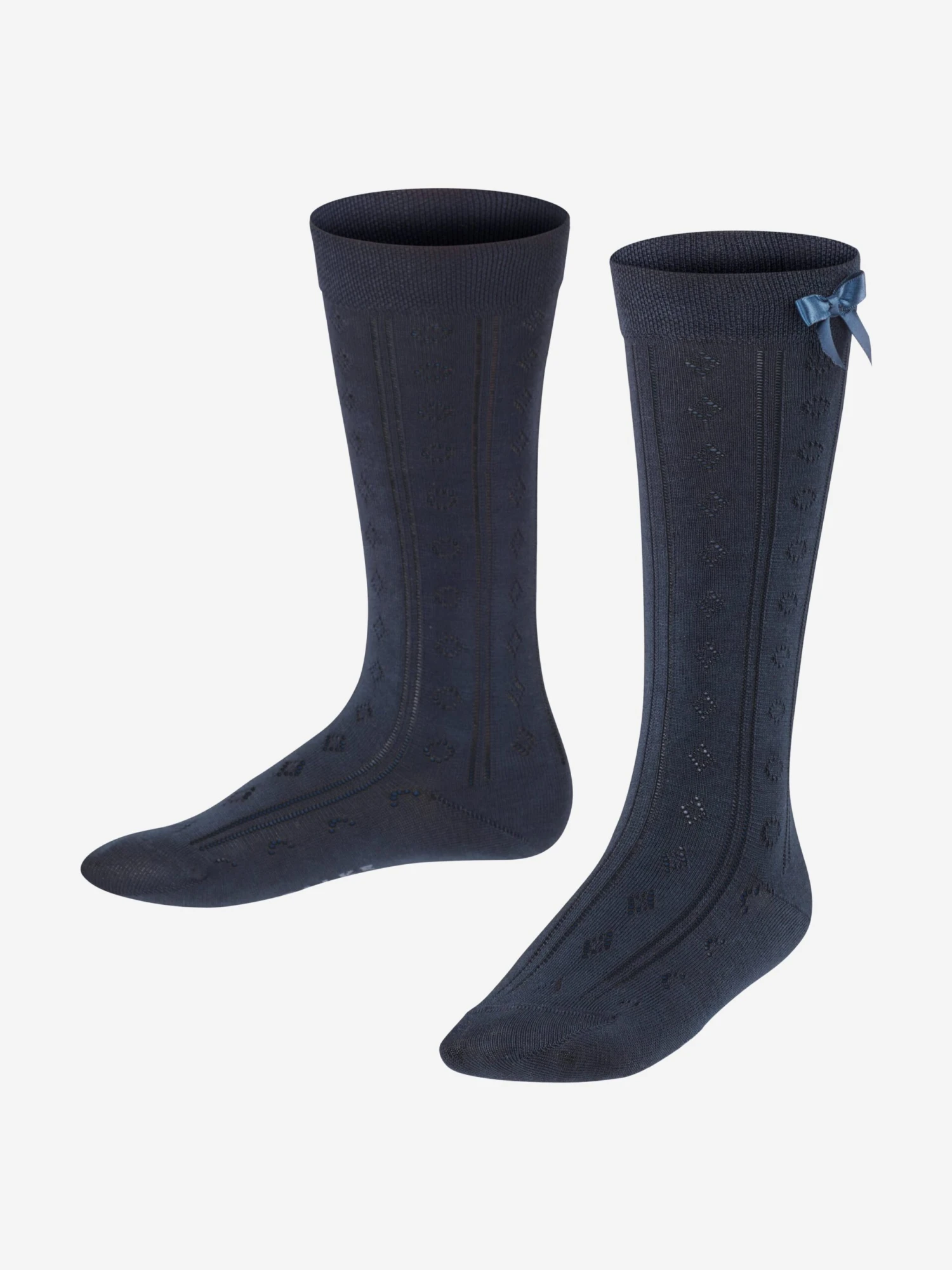 Falke Girls Ajour Knee-High Socks In Navy 2 Falke Girls Ajour Knee-High Socks In Navy - Image 2