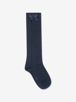 Falke Girls Ajour Knee-High Socks In Navy