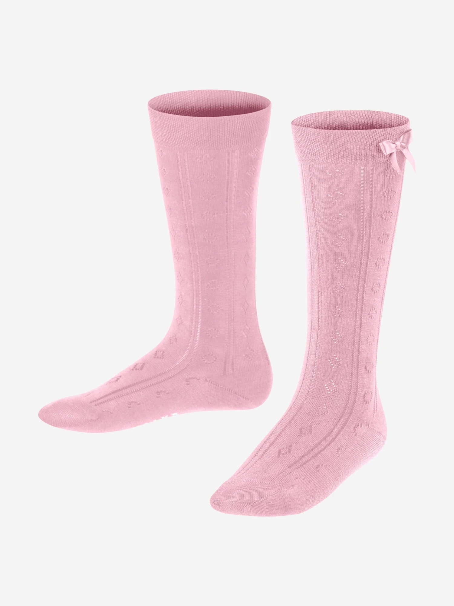 Falke Girls Ajour Knee-High Socks In Pink 2 Falke Girls Ajour Knee-High Socks In Pink - Image 2