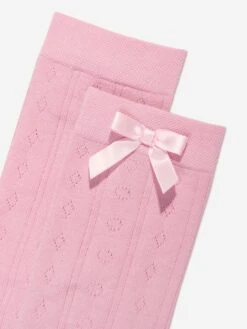 Falke Girls Ajour Knee-High Socks In Pink 7 Falke Girls Ajour Knee-High Socks In Pink -Childrens Clothing Store FALA4019 PINK 4
