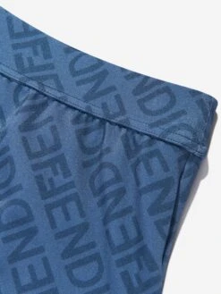 Boys FF Logo Swim Shorts In Blue 6 Boys FF Logo Swim Shorts In Blue -Childrens Clothing Store FENA3084 F1KE5 3