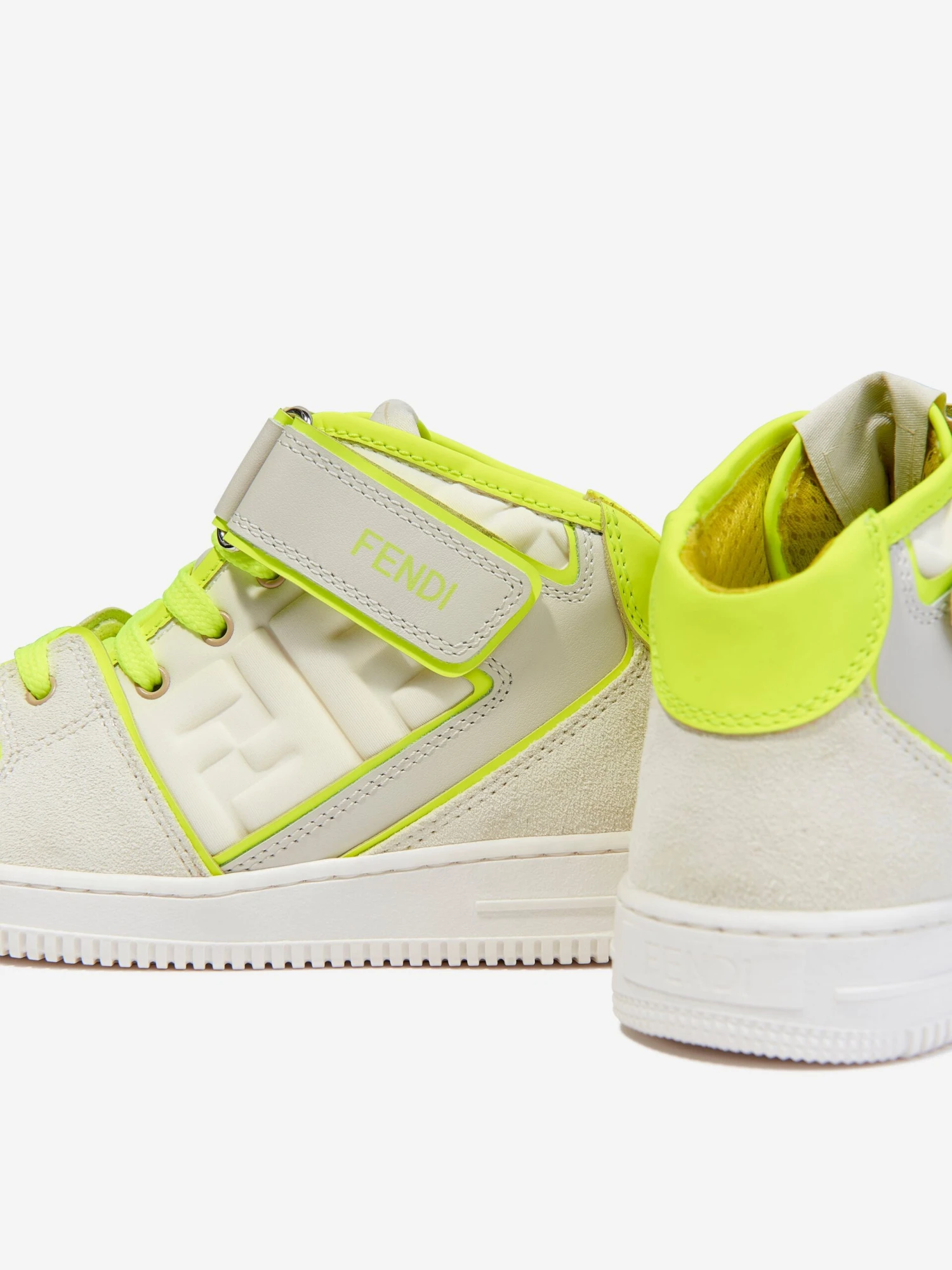 Kids Leather Logo Trainers In Ivory 3 Kids Leather Logo Trainers In Ivory - Image 3