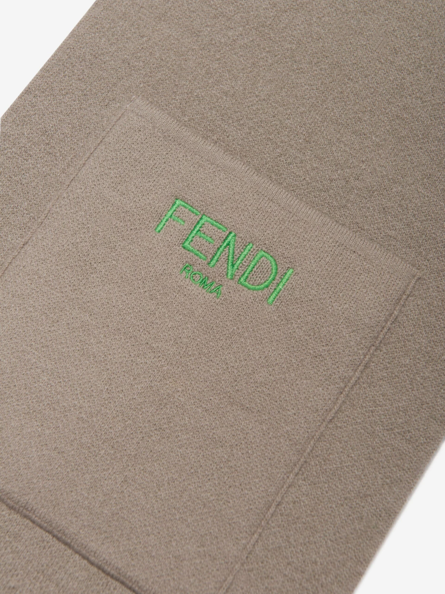 Kids Reversible FF Logo Scarf In Beige 5 Kids Reversible FF Logo Scarf In Beige - Image 5