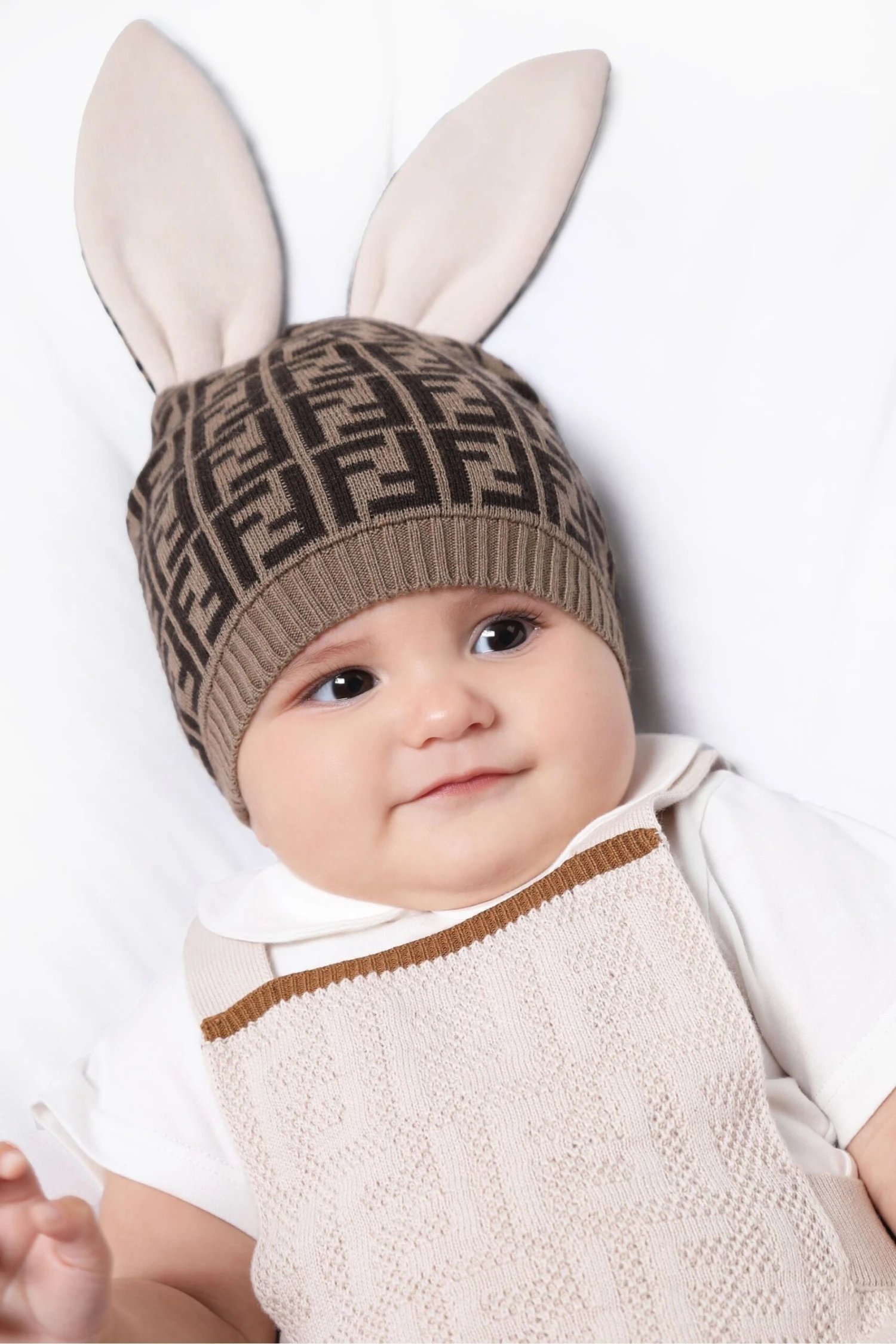 Baby Cashmerre Logo Bunny Hat 3 Baby Cashmerre Logo Bunny Hat - Image 3