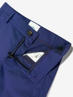 Boys Gabardine Stretch Trousers In Navy -Childrens Clothing Store FENDI D54555 3