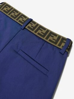 Boys Gabardine Stretch Trousers In Navy -Childrens Clothing Store FENDI D54555 4
