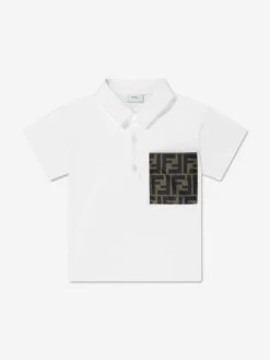 Baby Boys FF Logo Polo Shirt In White