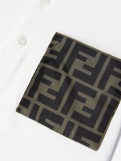 Baby Boys FF Logo Polo Shirt In White 6 Baby Boys FF Logo Polo Shirt In White -Childrens Clothing Store FENDI D54609 3